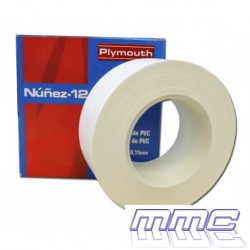 CINTA AISLANTE PVC 20MTS X 19mm BLANCA PLYMOUTH 5085